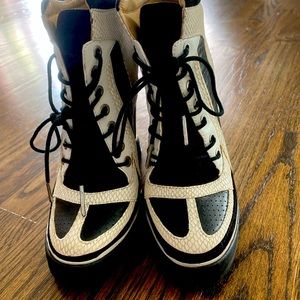 L.A.M.B genuine leather inside and out platform sneakers. Size 7.5